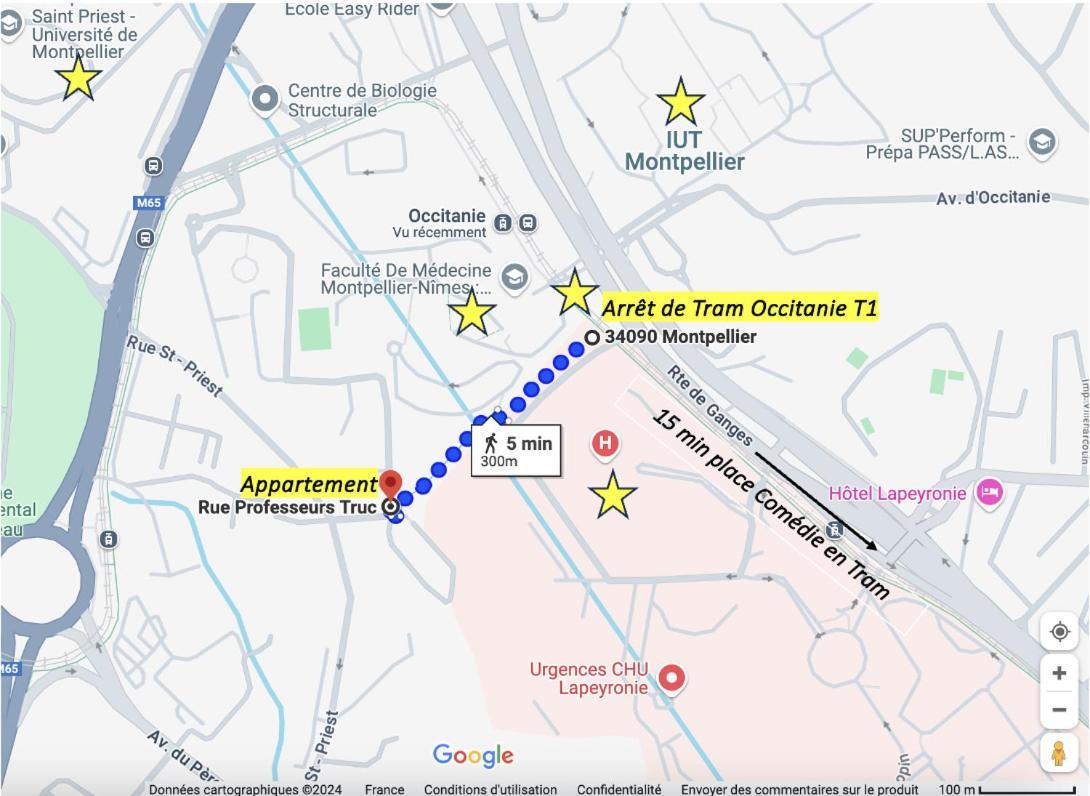 Apartamento Joli T2 Pour 4 A 5 Personnes Proche De La Fac De Medecine Et A 300M Du Tram 1, Parking Gratuit Montpellier Exterior foto